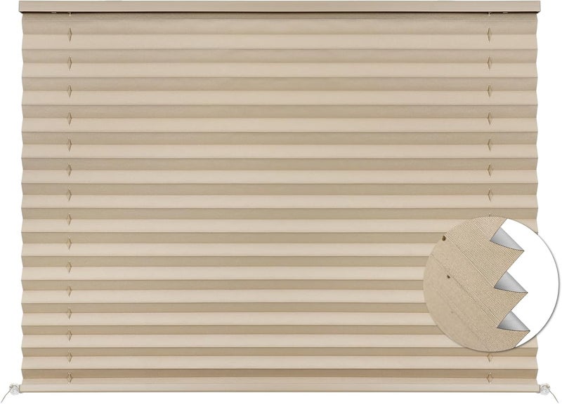SEEYE RV Blinds, Blackout RV Curtains for Camper Window 26'' W * 24'' L RV Pleated Shades Camper Blinds with Aluminum Foil, RV Accessories Window Coverings for Travel Trailer Window Shade, Cappuccino - Image 1